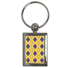 Tribal Shapes And Rhombus Pattern                        			key Chain (rectangle) by LalyLauraFLM