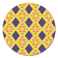 Tribal Shapes And Rhombus Pattern                        			magnet 5  (round) by LalyLauraFLM