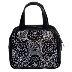 Petals In Black White, Bold Flower Design Classic Handbag (two Sides) by Zandiepants