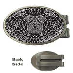 Mariager, Bold flower design, black & white Money Clip (Oval) Front