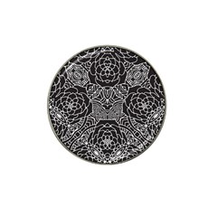 Mariager, Bold Flower Design, Black & White Hat Clip Ball Marker by Zandiepants