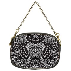 Mariager, Bold Flower Design, Black & White Chain Purse (one Side) by Zandiepants