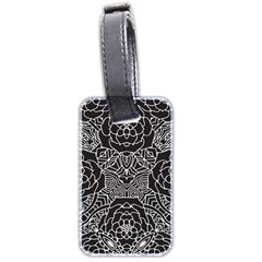 Mariager, Bold Flower Design, Black & White Luggage Tag (two Sides) by Zandiepants