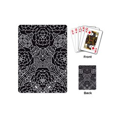 Mariager, Bold Flower Design, Black & White Playing Cards (mini) by Zandiepants