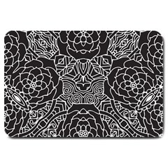 Mariager, Bold Flower Design, Black & White Large Doormat by Zandiepants