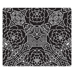 Mariager, Bold Flower Design, Black & White Double Sided Flano Blanket (small) by Zandiepants