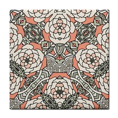 Petals in Vintage Pink, Bold Flower Design Tile Coaster