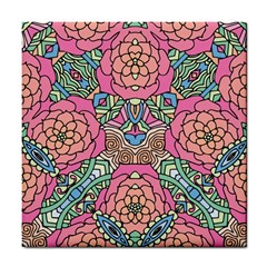 Petals, Carnival, Bold Flower Design Tile Coaster by Zandiepants