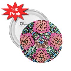 Petals, Carnival, Bold Flower Design 2 25  Button (100 Pack) by Zandiepants