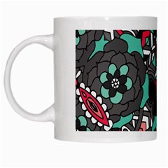 Petals In Dark & Pink, Bold Flower Design White Mug by Zandiepants