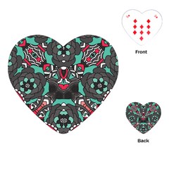 Petals In Dark & Pink, Bold Flower Design Playing Cards (heart) by Zandiepants