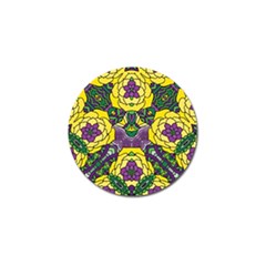 Petals In Mardi Gras Colors, Bold Floral Design Golf Ball Marker by Zandiepants