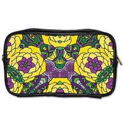 Petals In Mardi Gras Colors, Bold Floral Design Toiletries Bag (two Sides) by Zandiepants