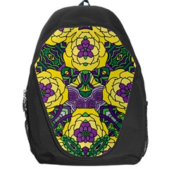 Petals In Mardi Gras Colors, Bold Floral Design Backpack Bag by Zandiepants