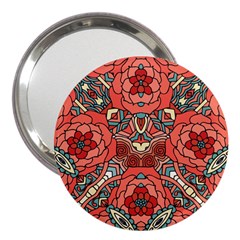 Petals In Pale Rose, Bold Flower Design 3  Handbag Mirror by Zandiepants