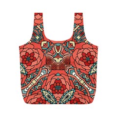 Petals In Pale Rose, Bold Flower Design Full Print Recycle Bag (m) by Zandiepants