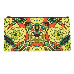 Petals, Retro Yellow, Bold Flower Design Pencil Case by Zandiepants