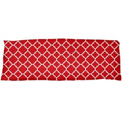 Poppy Red Quatrefoil Pattern Body Pillow Case (dakimakura) by Zandiepants