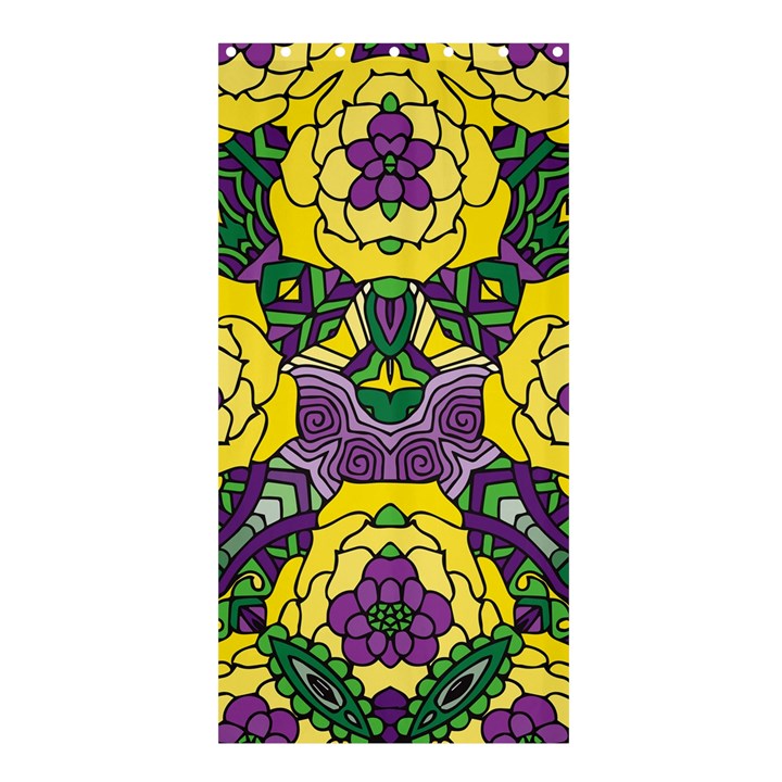 Petals in Mardi Gras colors, Bold Floral Design Shower Curtain 36  x 72  (Stall)