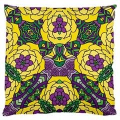 Petals In Mardi Gras Colors, Bold Floral Design Standard Flano Cushion Case (one Side)