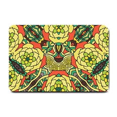 Petals, Retro Yellow, Bold Flower Design Small Doormat