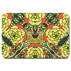 Petals, Retro Yellow, Bold Flower Design Large Doormat by Zandiepants