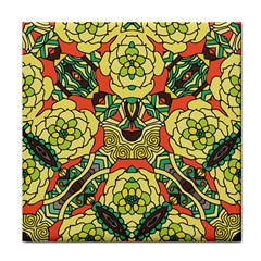 Petals, Retro Yellow, Bold Flower Design Face Towel by Zandiepants