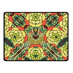 Petals, Retro Yellow, Bold Flower Design Double Sided Fleece Blanket (small) by Zandiepants