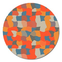 Retro Colors Distorted Shapes                           			magnet 5  (round)