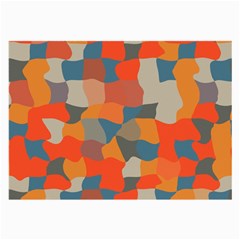 Retro Colors Distorted Shapes                           			large Glasses Cloth by LalyLauraFLM