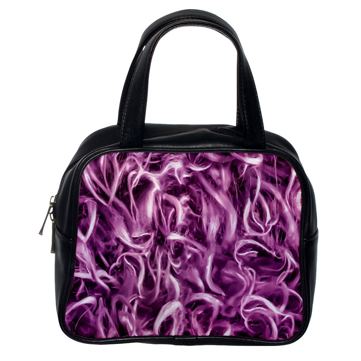 Textured Abstract Print Classic Handbags (One Side)