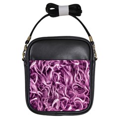 Textured Abstract Print Girls Sling Bags by dflcprints