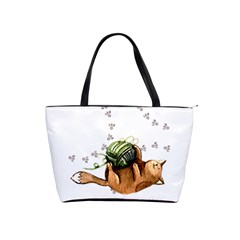 Lovely Cat Playing A Ball Of Wool Shoulder Handbags by TastefulDesigns