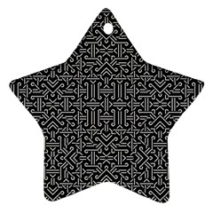 Black And White Ethnic Sharp Geometric  Ornament (star)  by dflcprints