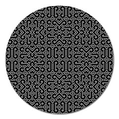 Black And White Ethnic Sharp Geometric  Magnet 5  (round) by dflcprints