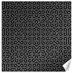 Black And White Ethnic Sharp Geometric  Canvas 16  X 16   by dflcprints