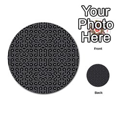 Black And White Ethnic Sharp Geometric  Multi-purpose Cards (round)  by dflcprints