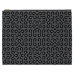 Black And White Ethnic Sharp Geometric  Cosmetic Bag (xxxl)  by dflcprints