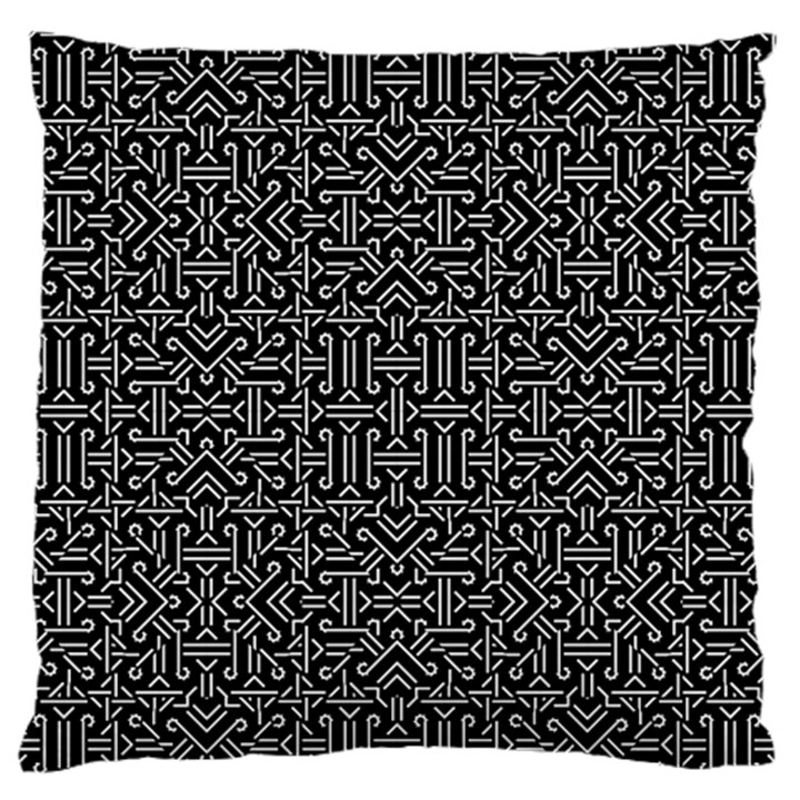 Black and White Ethnic Sharp Geometric  Large Flano Cushion Case (Two Sides)