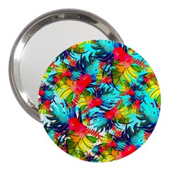 Watercolor Tropical Leaves Pattern 3  Handbag Mirrors by TastefulDesigns