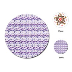 Floral Stripes Pattern Playing Cards (round)  by dflcprints