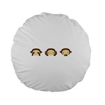 Three Wise Monkeys Standard 15  Premium Flano Round Cushions Front