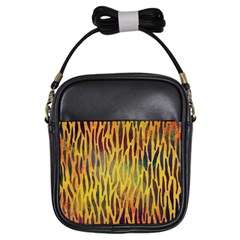 Colored Tiger Texture Background Girls Sling Bags