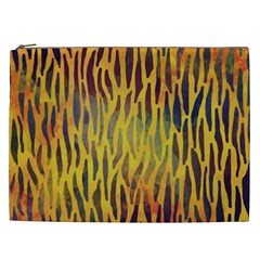 Colored Tiger Texture Background Cosmetic Bag (xxl) 