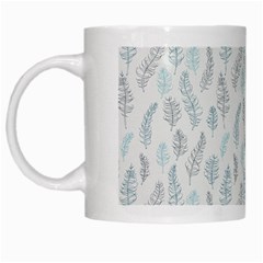 Whimsical Feather Pattern Dusk Blue White Mug by Zandiepants