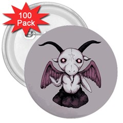 Plushie Baphomet 3  Buttons (100 pack) 