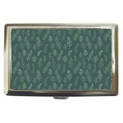 Whimsical Feather Pattern, Forest Green Cigarette Money Case by Zandiepants