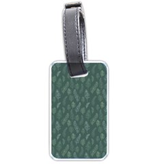 Whimsical Feather Pattern, Forest Green Luggage Tag (one Side) by Zandiepants