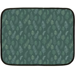 Whimsical Feather Pattern, Forest Green Double Sided Fleece Blanket (mini) by Zandiepants