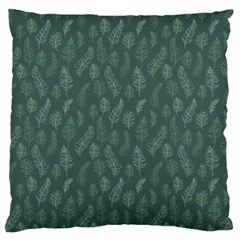 Whimsical Feather Pattern, Forest Green Large Cushion Case (one Side) by Zandiepants